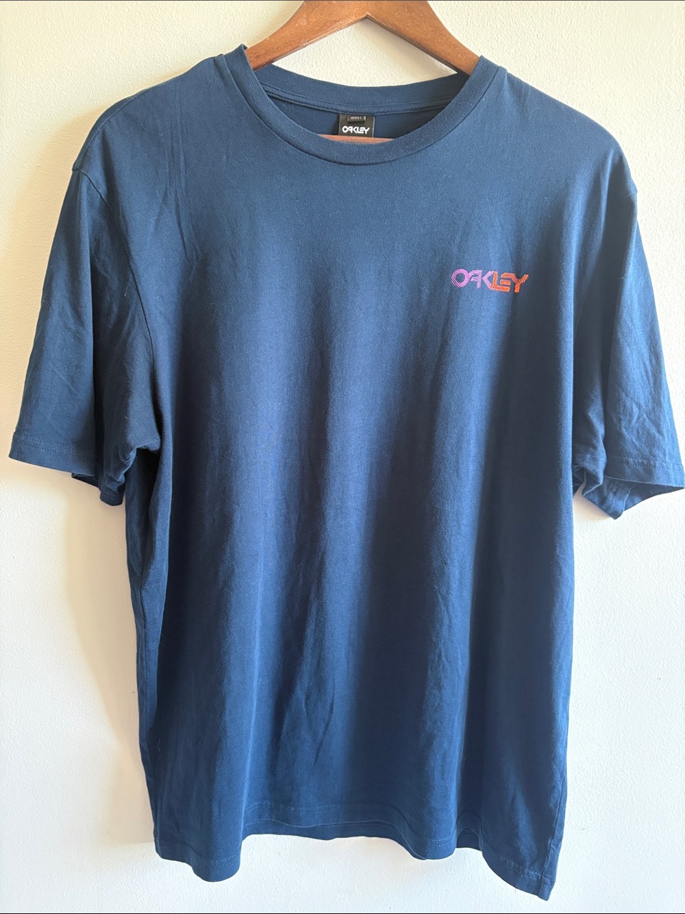 Oakley Graphic Logo Tee Navy Blue Regular Fit Short Sleeve T-Shirt Men’s L